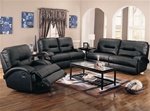 Thumbnail image for Lowell 2 Piece Motion Sofa Set in Black Bonded Leather by Coaster – 600501S