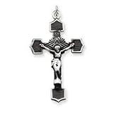 Sterling Silver Crucifix Pendant with 20 Inch Sterling Silver Chain