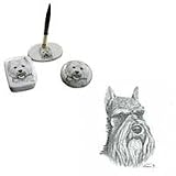 Schnauzer Desk Set, Porcelain by Rosalinde
