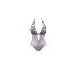 Gideon Oberson Silver Fire Cracker Maillot Swimsuit