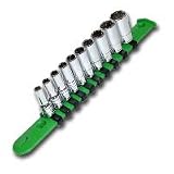 10pc 1/4in. SAE Drive Semi-Deep 6 Point Socket Set