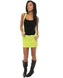 Tripp NYC The Skull Mono Mini w/ Straps in Lime,Skirts for Women
