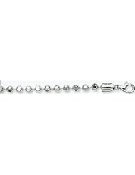 5mm White Gold Bead Diamond Cut Chain 26"