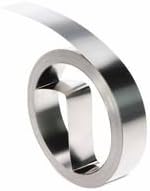 Embossing Non-Adhesive Steel Tags, 1/2 in Wide, 21 ft, Metallic Silver, Sold as 10 EA