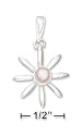Sterling Silver Flower Pendant With 4mm Pink Mother Of Pearl Center - Guaranteed Delivery by Dec 24t