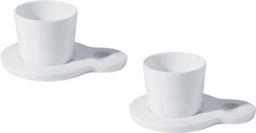 Alessi DC01SET Hupla Mokka-Ober/Untertassen 2-er Set Preisvergleich
