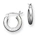 Sterling Silver 3.00mm Satin Diamond-Cut Hoop Earrings