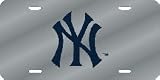New York Yankees Laser Cut Silver License Plate