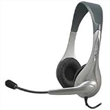 CYBER ACOUSTICS AC-201 RETAIL SLVR STEREO HEADSET/MIC AMBIDEXTROUS DESIGN