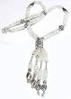 Gemstones Necklace In Sterling Silver With Rainbow Beads Handcrafted Jewelry 17 inches