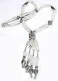 Gemstones Necklace In Sterling Silver With Rainbow Beads Handcrafted Jewelry 17 inches