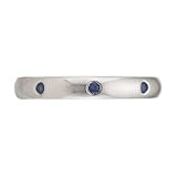 14K White Gold 3mm Comfort Fit Benchmark Blue Sapphire Womens Eternity Wedding Band Ring Size from 4 to 9