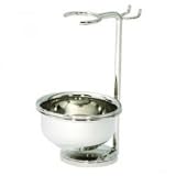 Edwin Jagger Nickel Plated Shaving Brush, Razor & Bowl Stand