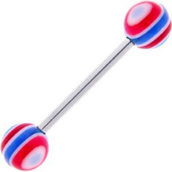 Patriotic American HYPNOTIC Barbell Tongue Ring