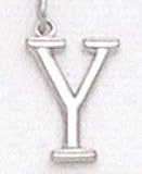 14kt Solid White Gold Initial Y Charm - LET101Y
