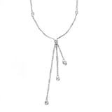 14k White Gold & Diamond Lariat-Style Necklace- 16 IN (0.10ctw)