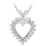 10kt. White Gold, 1/2 ct. tw. Diamond Heart Pendant