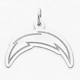 Sterling Silver San Diego Chargers Large Lightening Bolt Charm - NF1683SS