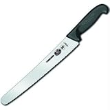 Forschner / Victorinox 10-1/4" Curved with Wavy Edge Fibrox Bread/Carving Knife - NSF Model 40547