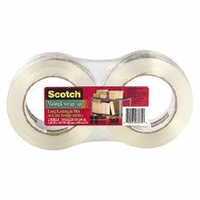 3M 3650-2L Scotch Crystal Clear Mailing and Storage Tape, 48x100, 3 Core, 2 PK by Mailroom Supplies