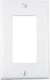 Leviton Decora 1 Gang Wallplate, White #021-80401-00W