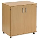 Trexus Mobile PC Cabinet with Keyboard Shelf and Printer Stand W750xD510xH829mm Oak