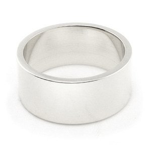 10K White Gold Wedding Bands 8mm flat