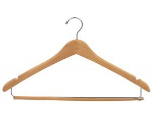 Wooden Curved Suit Hangers Natural Finish Box of 100
