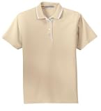 NEW Port Authority - Ladies Pinpoint Knit Sport Shirt Stone/Ivory-XL
