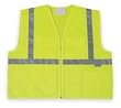 Condor 1YAF7 Safety Vest, Class 1, XXXXL, Zipper, Lime