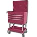 Mountain (MTN3345CA) QUIK-2-GETHER Professional 4 Drawer Cranberry Service Cart with Mag Wheels