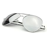 Silver Mirror Aviator Sunglasses