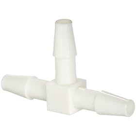Value Plastic T60-1 Barbed Tube Fitting Tee Tube Fitting 1/4" (6.4 mm) Tube ID White Nylon (pack of  25)