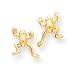 14k Polished and Diamond-Cut Frog Post Earrings