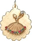 Ballerina on Disc, 14K Gold Charm
