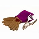 Ladies Leather & Pink Suede Pruning Gauntlets - Gardening Gloves