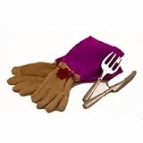 Ladies Leather & Pink Suede Pruning Gauntlets – Gardening Gloves