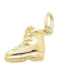 Rembrandt Charms Hiking Boot Charm, 10K Yellow Gold