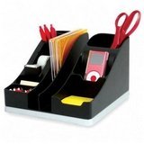 deflect-o 35172 All-in-one caddy, black/silver, 8w x 9-1/4d x 5-1/4h
