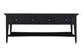 American Perspective Rectangular Cocktail Table Hearth Black
