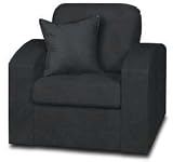 Mission Black Faux Leather Bay Chair