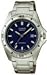 Casio Men's MTP1244D-2A Silver Stainless-Steel Quartz Watch with Blue Dial