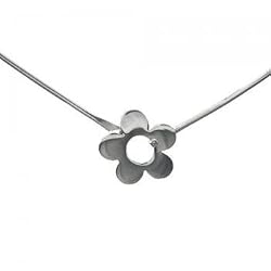 Flower Choker Necklace in Solid Sterling Silver 925