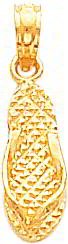 14K Gold Reversible Hawaii Flip Flop Pendant