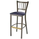 MTS Seating 946-30 Wood, Natural Vertical Ladder Back Bar Stool, 30"H