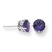 14k White Gold 7mm Amethyst Earrings