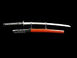 Fully Handmade Damascus 1024 Layer Fuji Black&Red Katana #117L