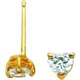 14K Gold Moissanite Heart Earrings