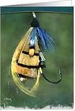 Fishing Lure Torn Edge - Blank Note Card Card