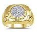 0.25 Cts Diamond Mens Rolex Ring in 14K Yellow Gold